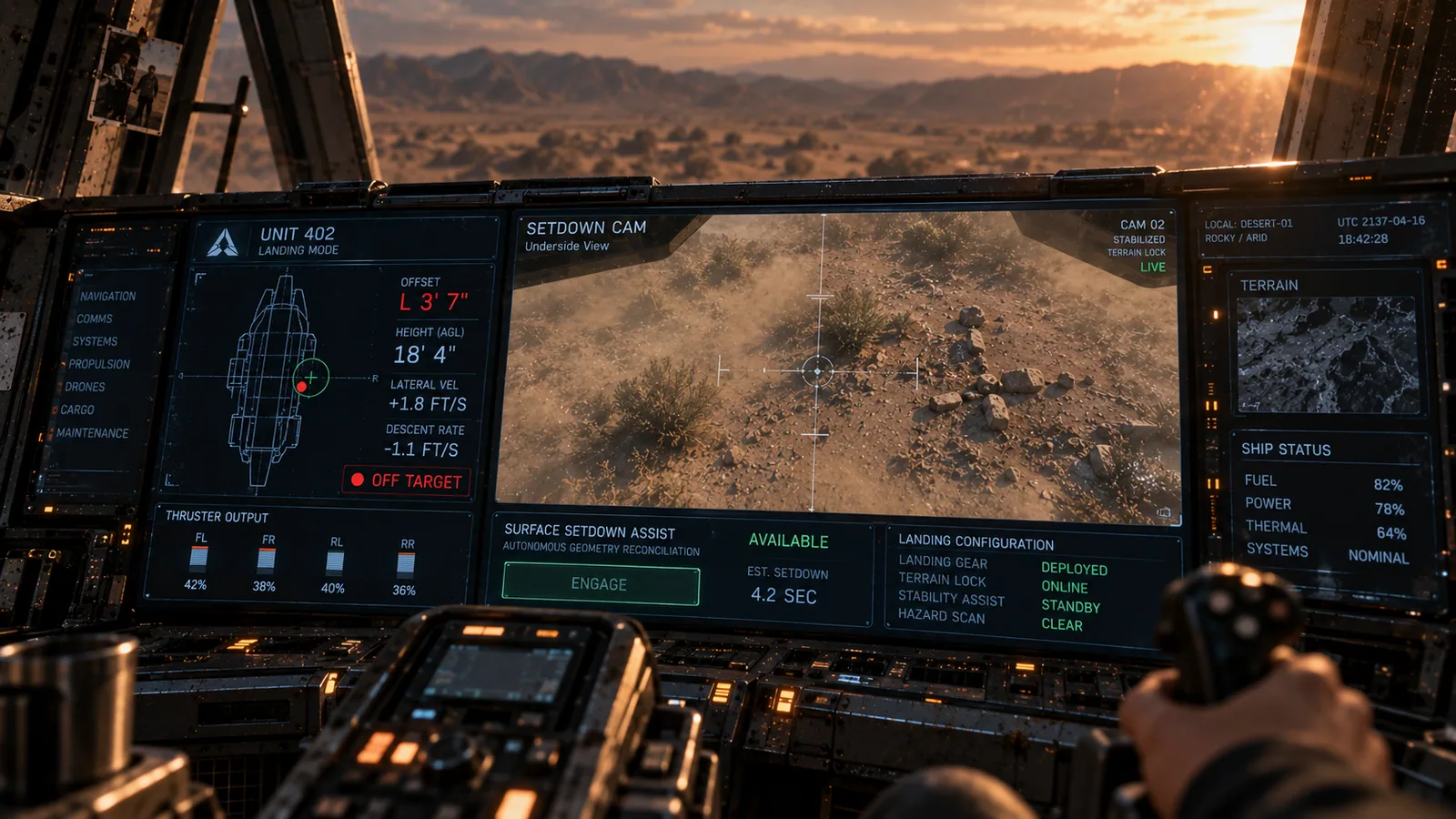 Unit 402 landing display overlooking the desert
